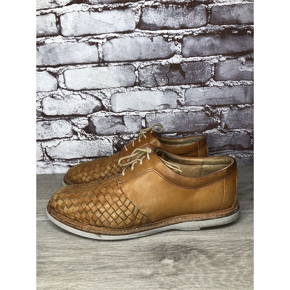 THOROCRAFT ROSS Brown Woven Leather Oxfords Lace Up Shoes Men’s Sz 43EU/10M US